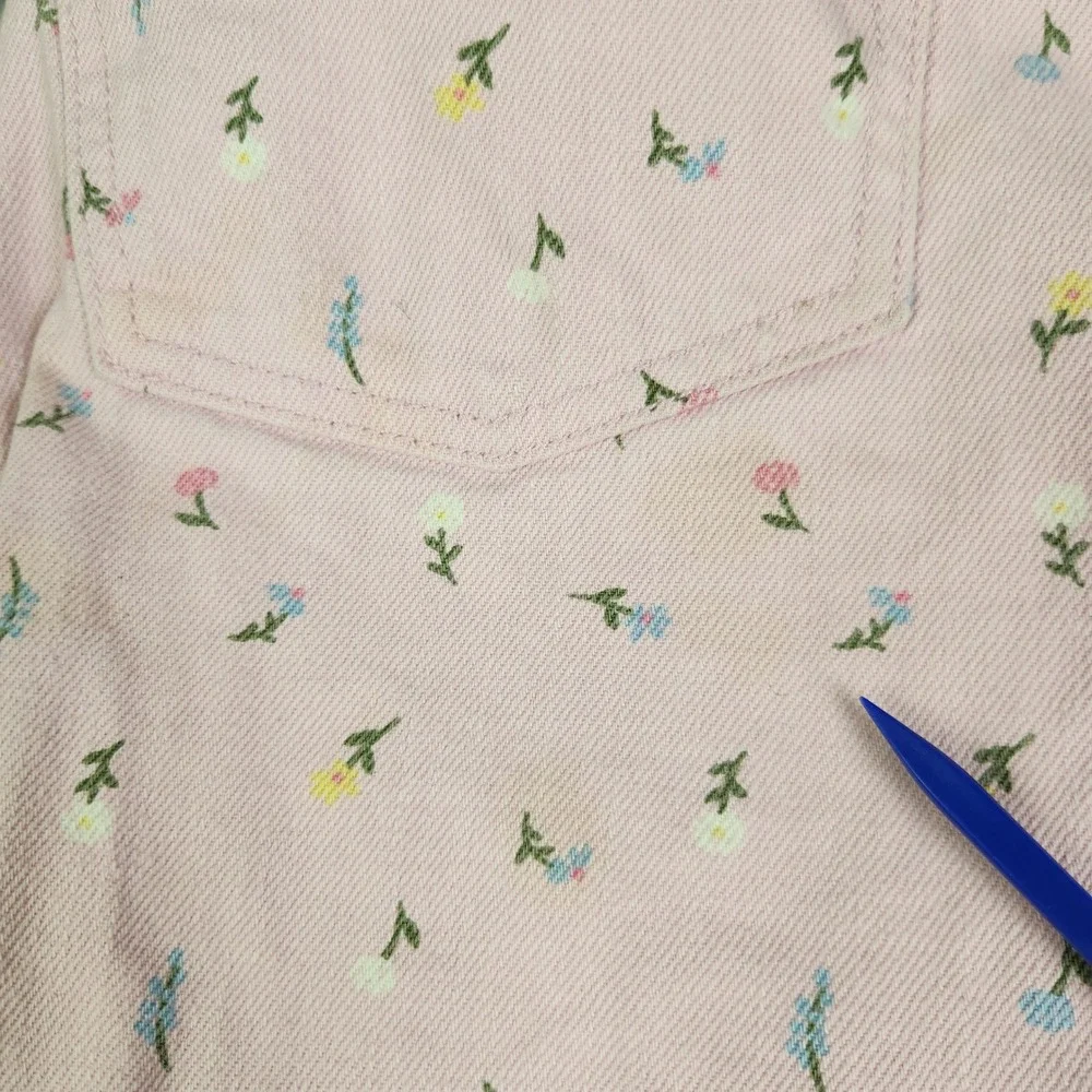 Old‎ Navy Baggy Jeans Girls 12 Pink Floral Built-In Tough Y2K High Rise Wide Leg